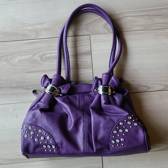 Charming Charlie 3 section Purse w Stones/Ruffles
